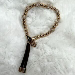 Michael Kors Gold-Tone Beaded Stretch Bracelet